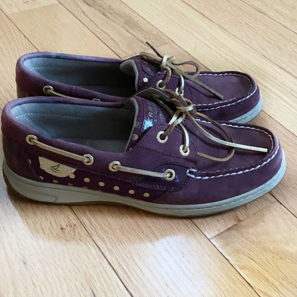 Sperry Slip on Boat Shoe Metallic Laces Si…